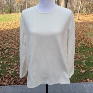 Lands End Ivory Fleece Long Sleeve Top size XL (18-20)